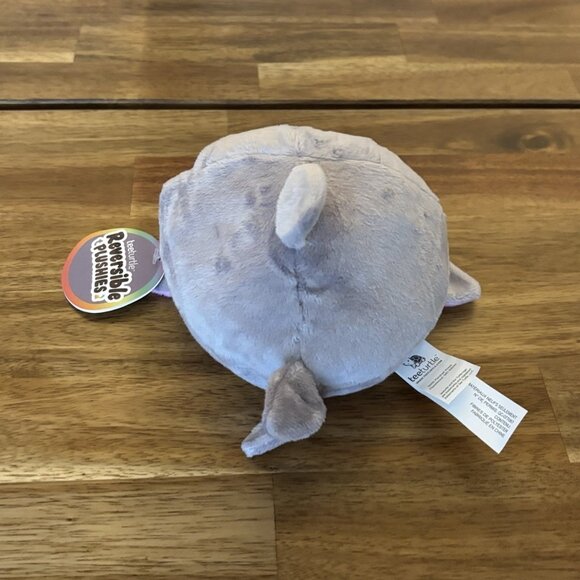 TEETURTLE REVERSIBLE NARWHAL / SHARK: RAINBOW NWT Toy Plush SMALL - Picture 7 of 7